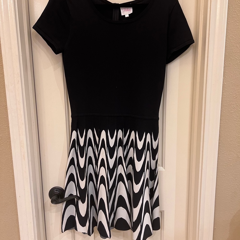 Parker Stylish Black and White Midi Dress